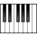 A piano keyboard octave