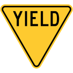 Yellow Yield Sign (Obsolete, U.S.A.)