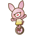 Unicycle Pink Rabbit