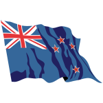 New Zealand Flag In The Wind