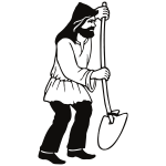 Man With Shovel Line Art