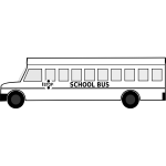 Big School Bus Black and White Free Clipart Icon