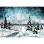 Idyllic Winter Landscape Low Poly