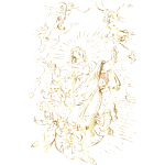 Angels Raising The Virgin Mary To Heaven Gold No BG