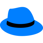 flatten blue fedora