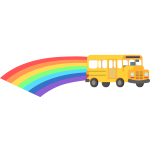 Rainbow school bus