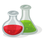 Chemical lab flasks