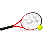 Tennis racket and ball vector clip art