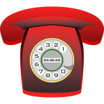 Red classic phone vector clip art