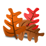 Vector image of autumn leaves with shadow