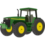 Vector drawing of farm tractor in green color