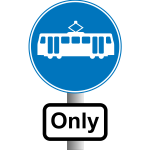 Trams road sign