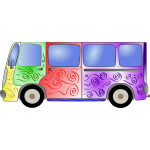 Hippie Van Vector Clip Art