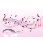 Winding musical notes vector image