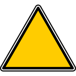 Vector image of triangular blank warning sign