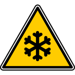 Vector illustration of triangular freeze warning sign