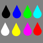 Colored water drops