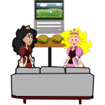 Hamburger girls vector illustration