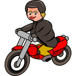 Woman on motorbike vector illustration