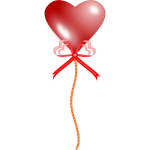 Vector graphics of red heart shaped balloon