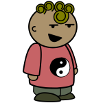 Yin yang cartoon boy