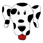 Dalmatian dog portrait vector graphics