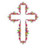 Abstract flowers on a cross