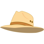 Wide rim beige hat vector illustration