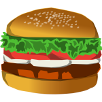 Burger with lettuce and tomato