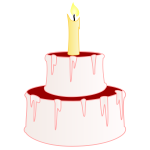 Cake with candle vector illustration