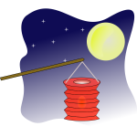 Chinese lantern on moonlight vector graphics