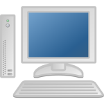 Thin desktop computer vector image