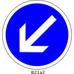 To the left direction only road sign vector image