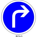 Direction right only road sign vector image