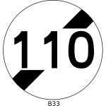 Vector clip art of end of 110mph speed limit road sign