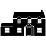 Detached house silhouette vector drawing