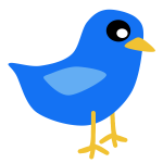 Simple blue bird vector image