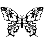 Butterfly flower line art