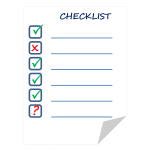 Checklist on paper sheet