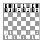 Chess board with pieces