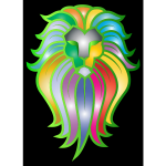 Chromatic Lion Face Tattoo 6