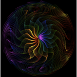 Colorful Wavy Vortex Line Art