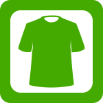 Vector illustration of green square clothing icon