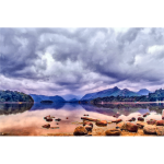 Cloudy Lake Landscape