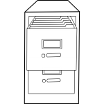 Filing cabinet line art vector image