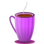 Purple tea mug vector clip art