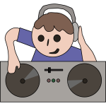 DJ kid cartoon art