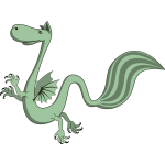 Green dragon, cartoon style