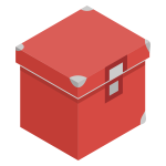 Vector image of red storage box with lid