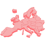 Vector clip art of 3D map of Europe